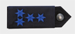 Dienstgradabzeichen mit vier blauen Sternen
