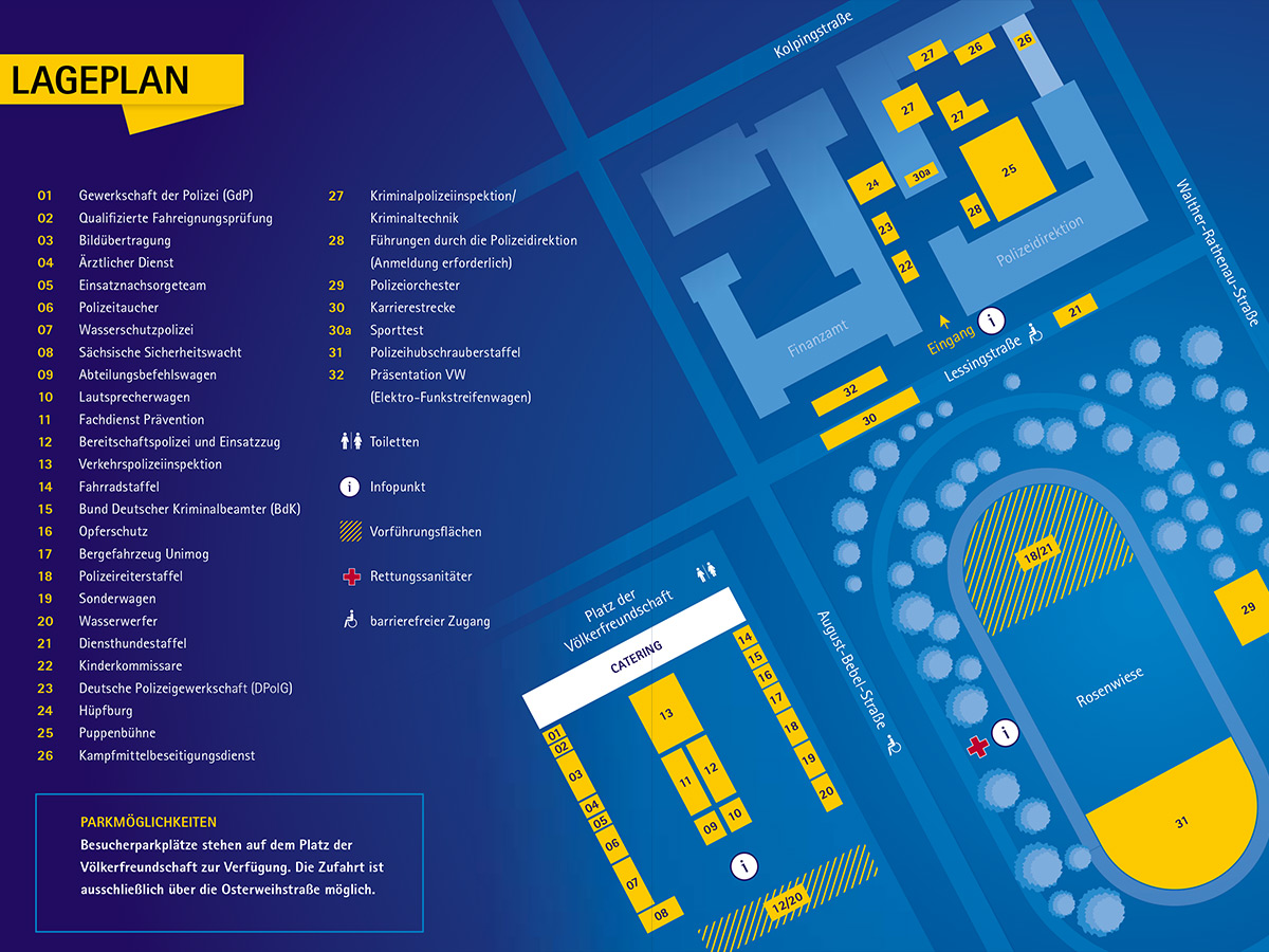 Download: Lageplan zum Tag der Polizei Sachsen