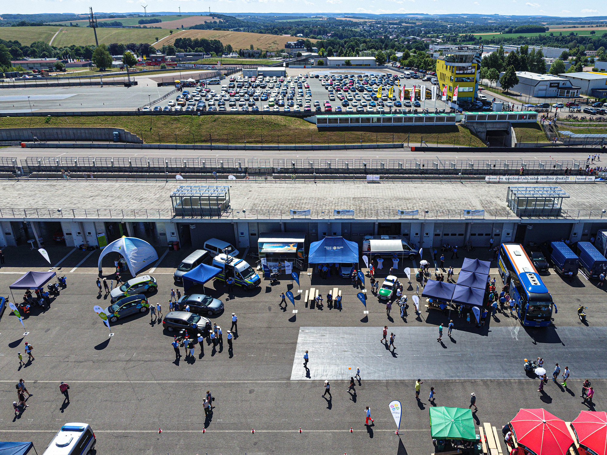 Stand der Polizei Sachsen auf dem Sachsenring