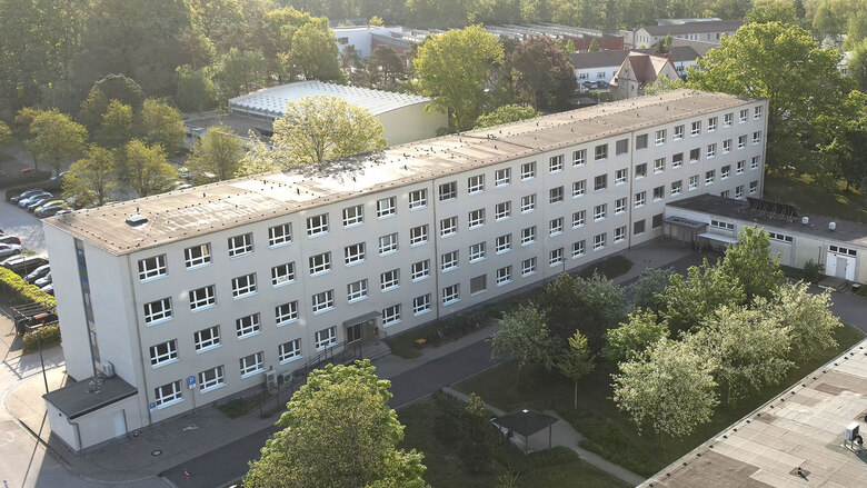 Drohnenaufnahme vom PVA-Hauptgebäude