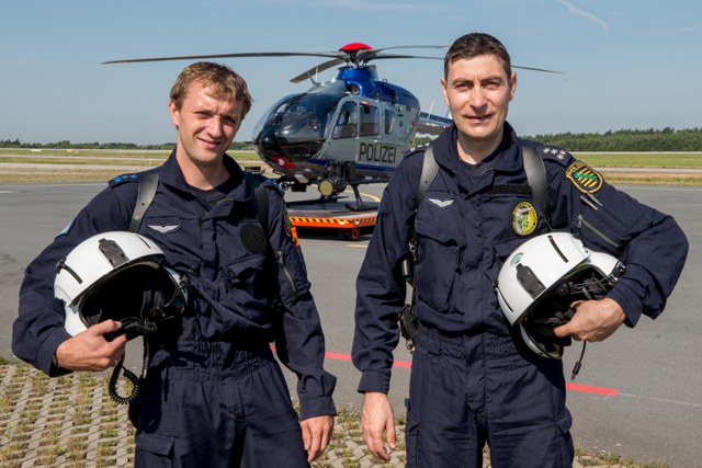 Piloten der Polizeihubschrauberstaffel