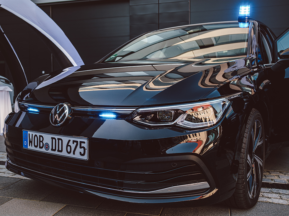 VW Golf 8 als Leihgabe an die Polizei Sachsen