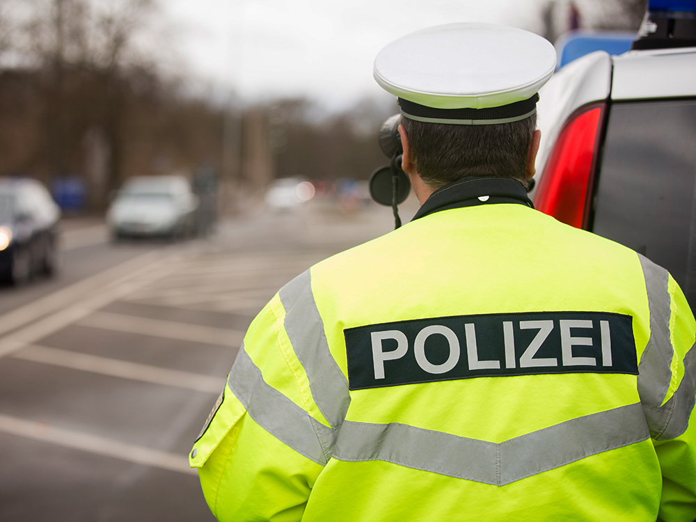 Polizeikontrolle an der Grenze