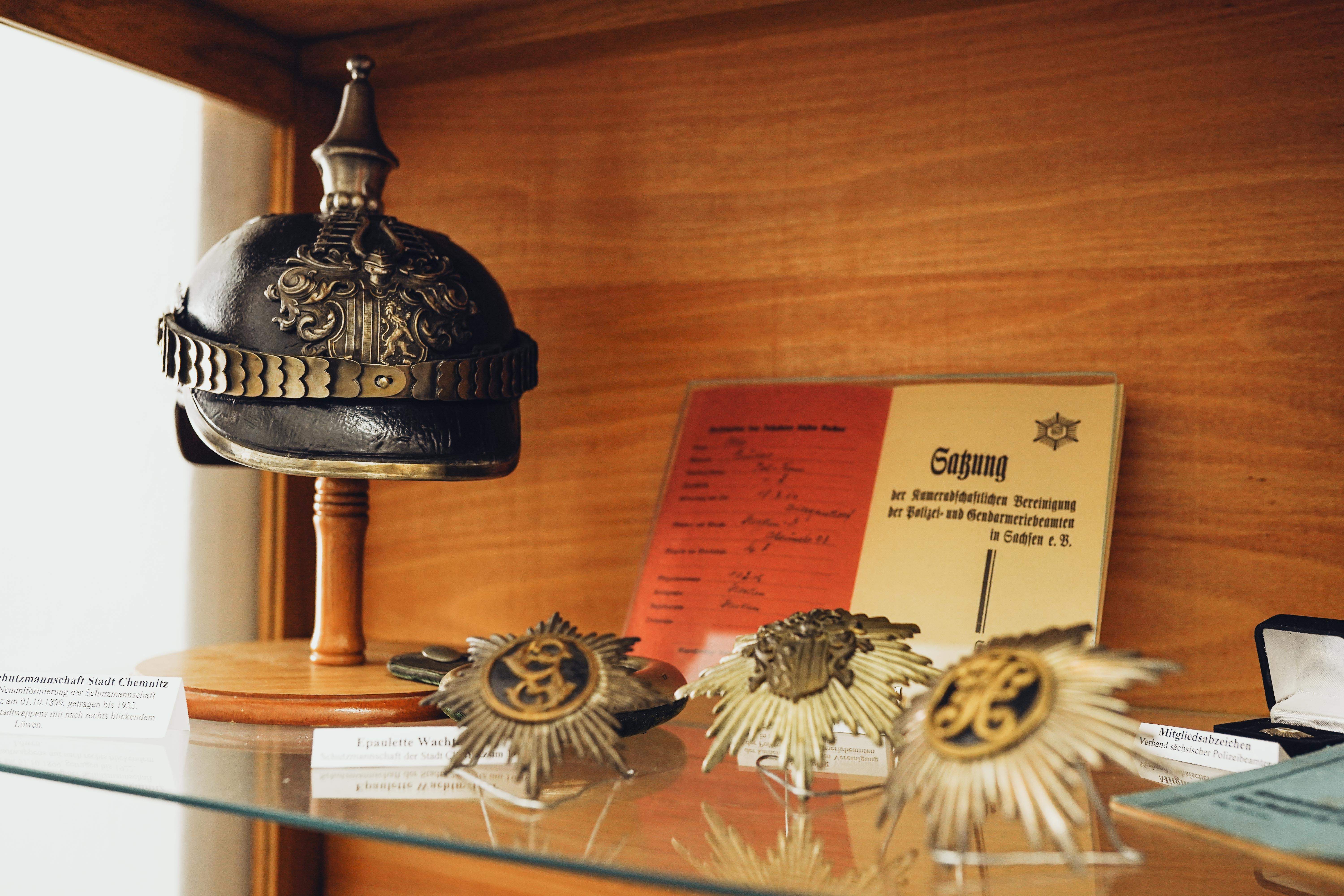 Pickelhaube Schutzmannschaft der Stadt Chemnitz