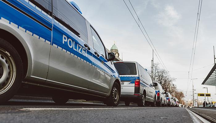 Einsatzfahrzeuge der Polizei