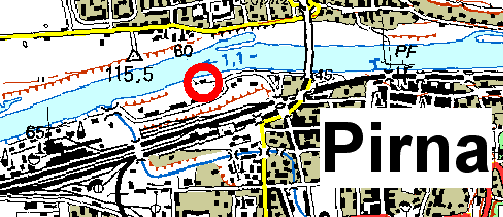 Geographische Lage des Dienstgebäudes in Pirna
