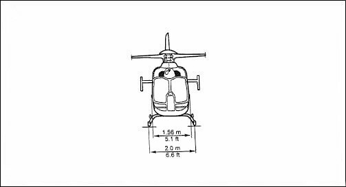 Vorderansicht Technischer Grundriss der EC 135