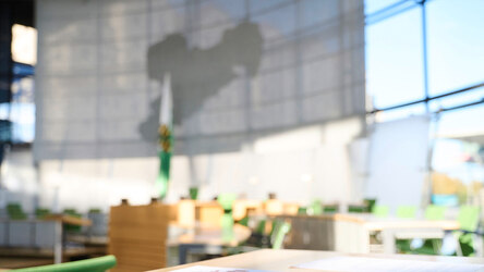 Einblick in den Plenarsaal des Sächsischen Landtags