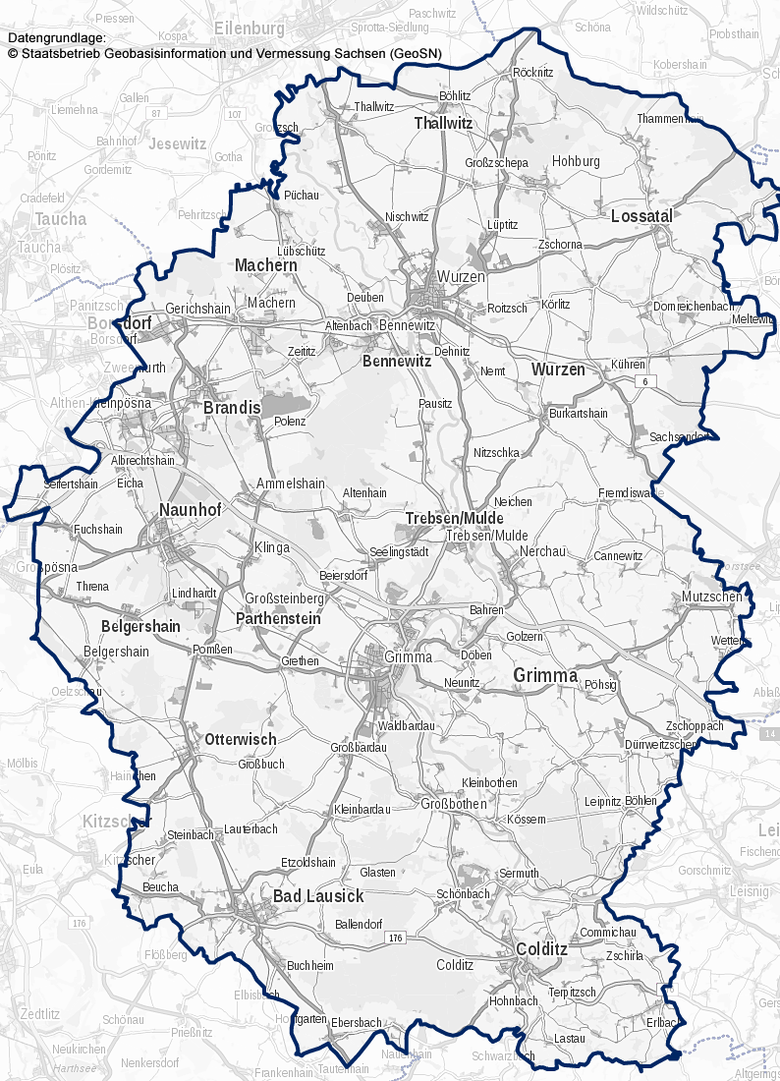 Karte Revierbereich PRev Grimma