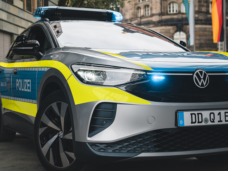 Der VW ID.4 als Funkstreifenwagen.